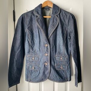 French Cuff Denim Blazer Size S